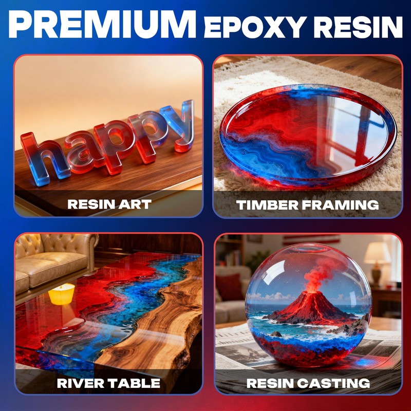 Deep Pour Epoxy Resin Kit 1.2 Gallon, 2-4 Inch 2:1