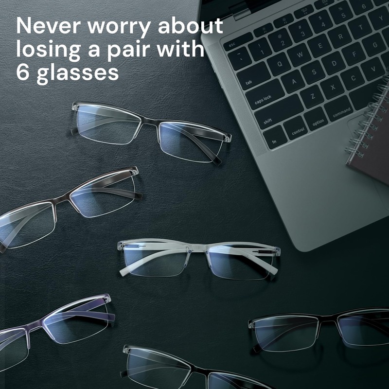 6 pack Executive Style Reading Glasses Men - Durable Readers