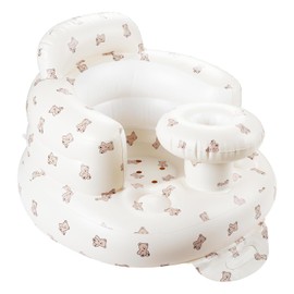 Inflatable Floor Baby Seat with Tray, Inflatable Baby Seat for Babies 3 Months & Up, Built in Air Pump Baby Seats for Kids, Blow Up Baby Chair with Back Support (Bear)