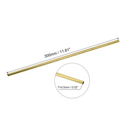 sourcing map Brass Tube, 2mm 3mm 4mm 5mm 6mm 7mm OD x 0.5mm Wall Thickness 300mm Length Metal Tubing, Pack of 6