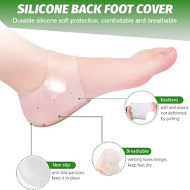 Fersenpolster, 3 Paar Fersenschutz Aus Gel, Kissen Aus Reinem Silikon, Ferse Gel Fersenschoner Für Fersensporn Plantarfasziitis, Ferse und Rissigen Fersen