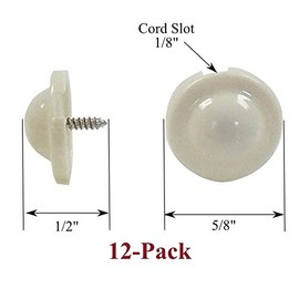 Cream Higbee Screw Buttons for Roller Shade Ring Pulls & Tassels - 12-Pack