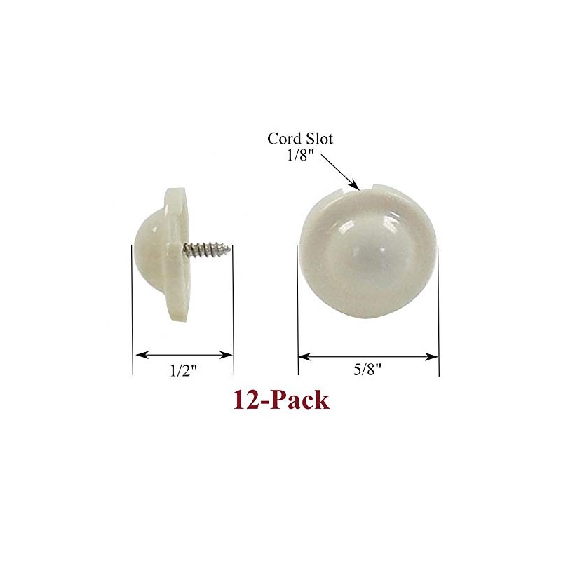 Cream Higbee Screw Buttons for Roller Shade Ring Pulls &