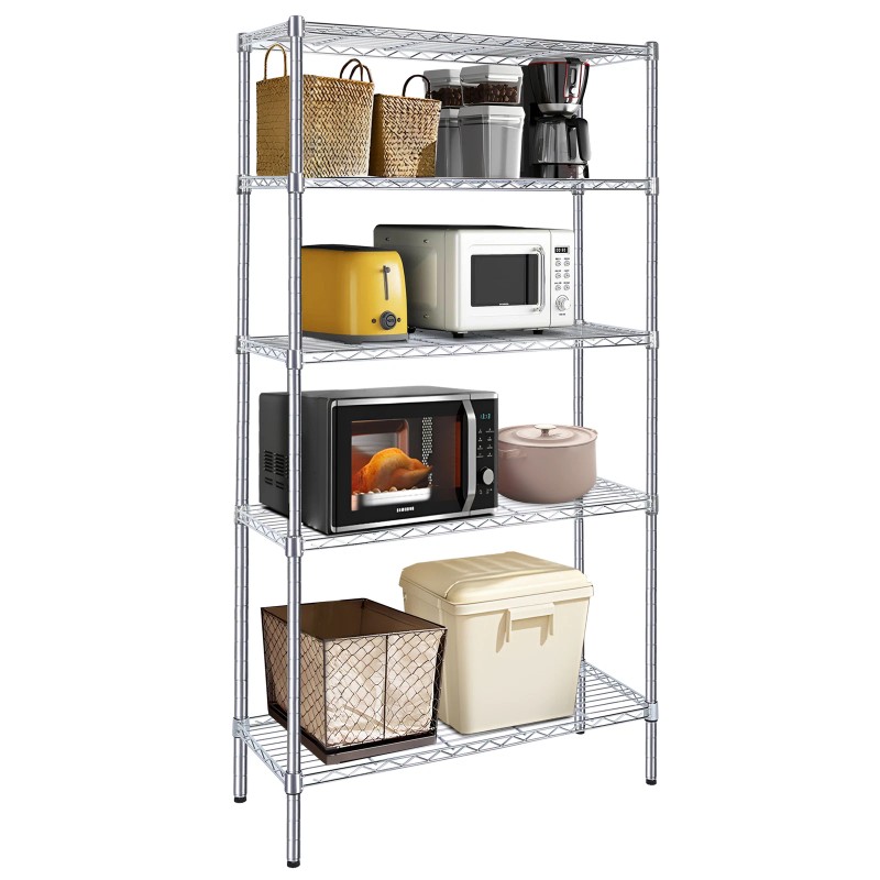 5-Tier Storage Shelves Wire Metal Shelving Unit 1250 Lbs Loading
