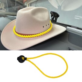 Tioollev Cowboy Hat Mounts for Your Vehicle, Hat Mounts with Suction Cup, Hat Holder Rack to Keeps Your Hat Securely On The Dash, Auto Interior Accessories for Trucks, SUVs, Cars (Yellow)