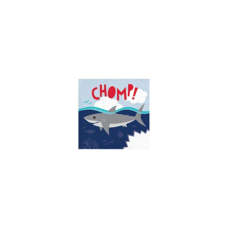 Shark Party Chomp Beverage Napkins, 16 ct