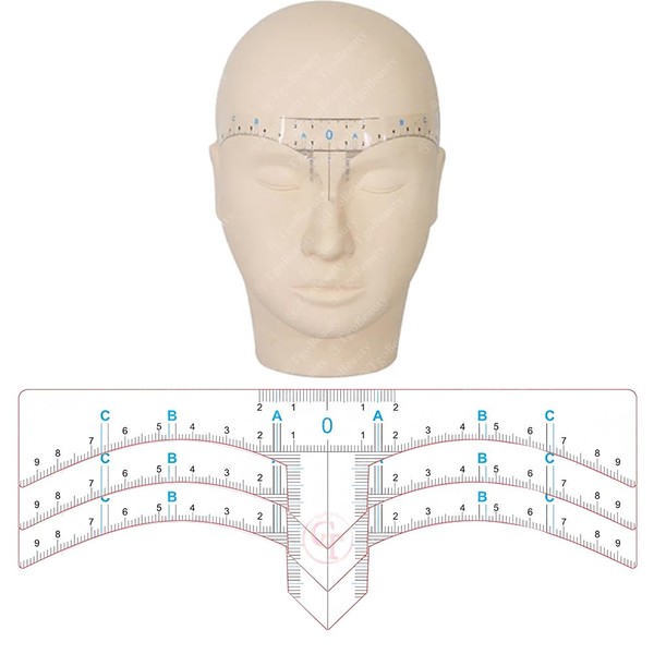 50pcs Disposable Eyebrow Ruler Stickers Eyebrow Position Ruler Guide Sticker