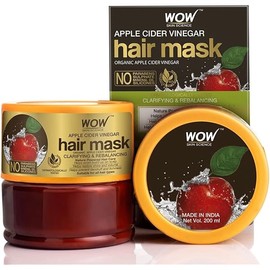 WOW Skin Science Apple Cider Vinegar Hair Mask - Deep Conditioner with Argan Oil, Anti-Dandruff, Anti-Frizz, Smoothing & Strengthening Hair Masque, Restore Shine & Volume - All Hair Types - 200 ml