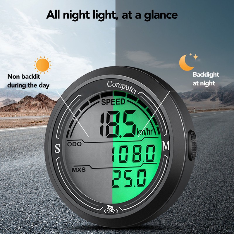 Cycling Speedometer Odometer Multi Function Electronic Speed Tester Temperature Time