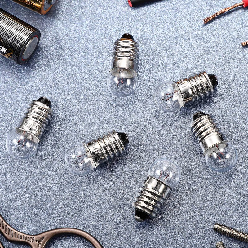 Honoson 20 Pieces E10 Miniature Screw Light Bulbs Replacement E10