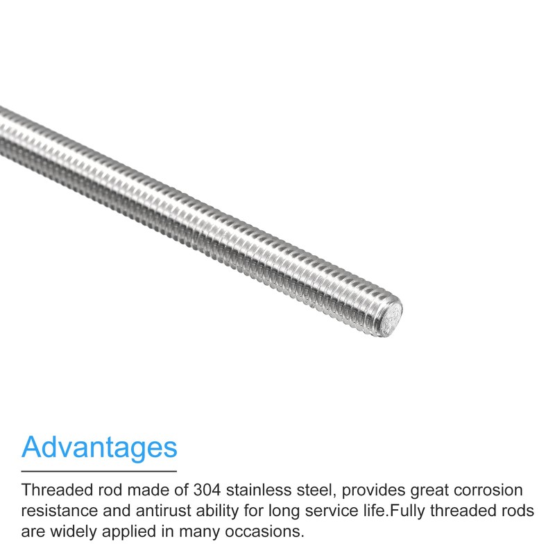 sourcing map Fully Threaded Rod M6 x 160 mm 1