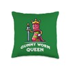 Gummy Worm Queen Funny Gummy Worm Lovers Saying Throw Pillow