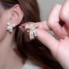 Fashion Design Statement Rhinestone Large Bow Stud Earrings for women