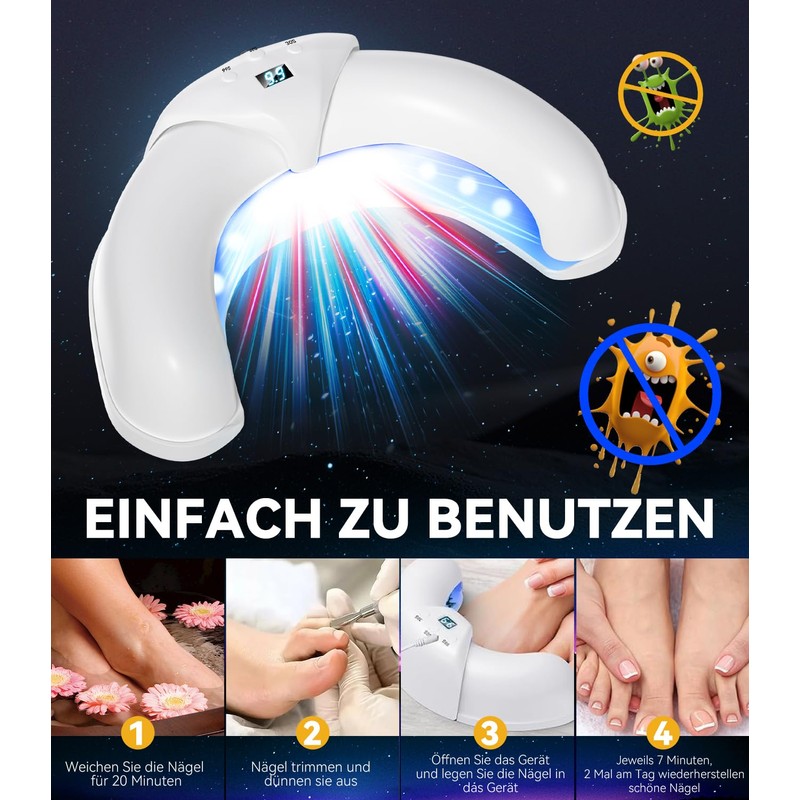 Nail pil laser device, 7 days fast acting, with time