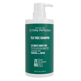 Daily Perfection Moisturize Dry Hair with Biotin and Keratin-Infused Tea Tree Shampoo Professional Series. Salt-Free, Sulfate-Free, Paraben-Free for Lasting Hydration.