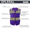 OPLERAI Safety Vests with 6 Pockets and Zipper ANSI Class