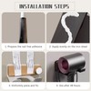 EHERDM Wall Mounted Hair Dryer Holder with Storage Bag Drill-Free