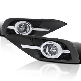 Spec-D Tuning Clear Lens Fog Lights + H11 Bulbs + Switch + Wiring Included Compatible with 2012-2014 Honda Cr-V Crv L+R Pair Assembly