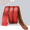 DOOPAI Men's Leather Ratchet Belt - Adjustable Slide Red Belt