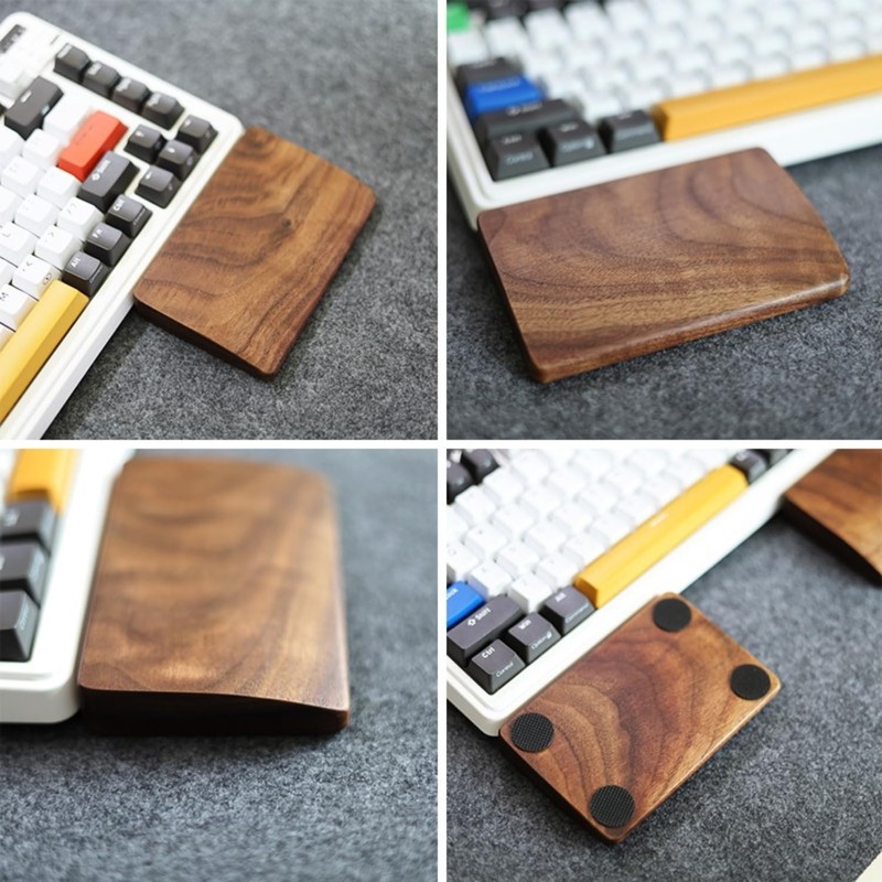 CrweanWcee Wrist Rest, Palmrest, Separate Type, Wooden, Natural Wood, Left