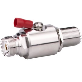 Come-buy PL-259 UHF Lightning Surge Protector, PL259 Female to SO239 Female Bulkhead, Gas Tube Element, 50 Ohm Impedance, DC-1GHz Frequency Range