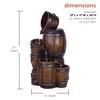 Alpine Corporation 24" H Indoor/Outdoor Tiered Barrels and Buckets Fountain,