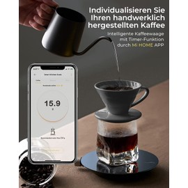 HOTO Digital Kitchen Scales High Precision 0.1 g - 3 kg Scales Kitchen Scales with 4 Units of Measure (g/ml/oz/lb:oz), Household Scales LED Display, Tare Function, Easy to Clean for Baking, Cooking,