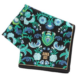 [ANNA SUI] Anna Sui 109024-0005-02 Printed Handkerchief, Arabesque Pattern (Blue) [100% Cotton] Women's Women's Approx. 19.7 inches (50 cm), blue