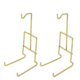 BANBERRY DESIGNS Gold Teacup and Saucer Stands - Set of 2 Smooth Brass Tea Cup Holders - Decorative Cup Set Fine China Display - 6.5" H