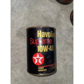 Texaco 1Vintage Unopened Texaco Havoline Supreme 10W-40 Motor Oil 1 qt Can Black Label