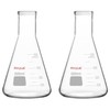 stonylab Erlenmeyer Flasks, Pack of 2, 500 ml, Narrow Neck,