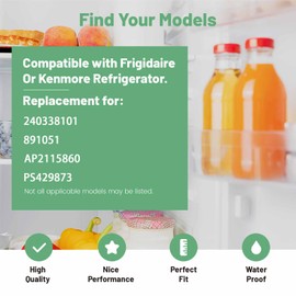 HECASA 240337901 240337904 240337905 Refrigerator Door Bin Shelf Compatible with Frigidaire Refrigerator for 891047 AH429868 AP2115858 EA429868 PS429868 Replacement only White ABS Plastic