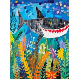 Beneath The Waves: Shark's Colorful Realm - 1000 Piece Jigsaw Puzzle, Eco-Friendly, Vibrant Oceanic Art, Satin Finish, 20x27 - Cross & Glory Exclusive