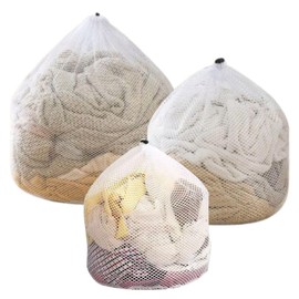 3 Pcs Mesh Laundry Bags with Drawstring,Washing Bags for Washing Machine, Travel Storage Organize Bag for Clothes,Bed Linen,Toys etc. (1 X-Large, 1 Large, 1 Medium)