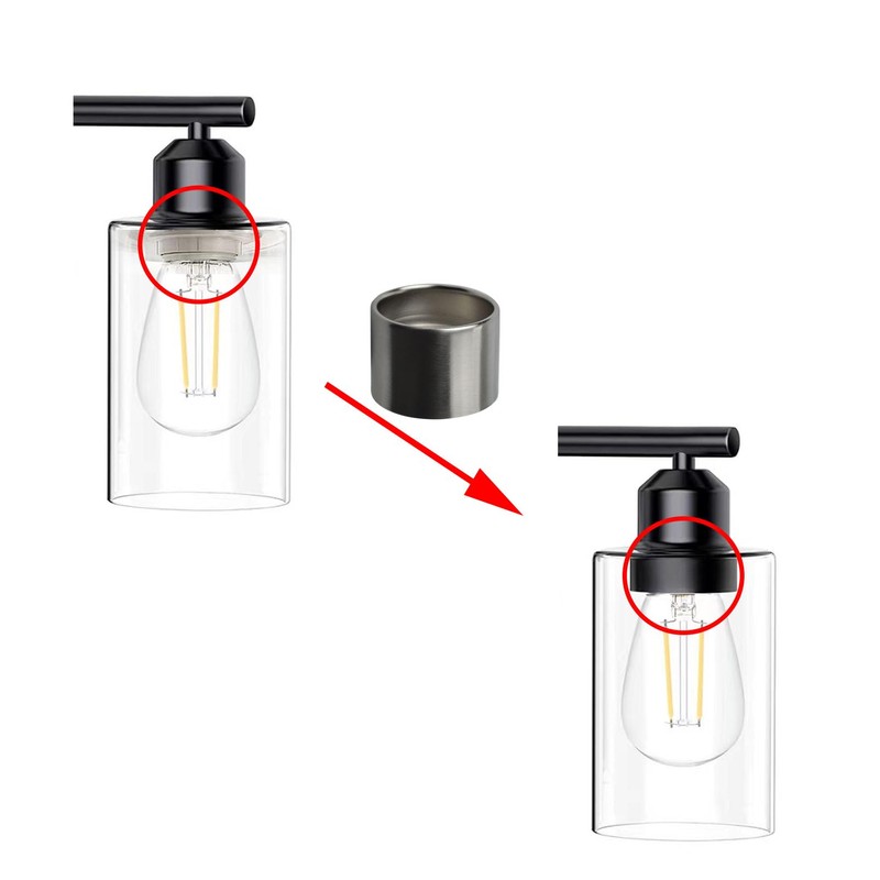 ECUDIS 3 Pack Metal Lamp Shade Collar Rings, Light Socket