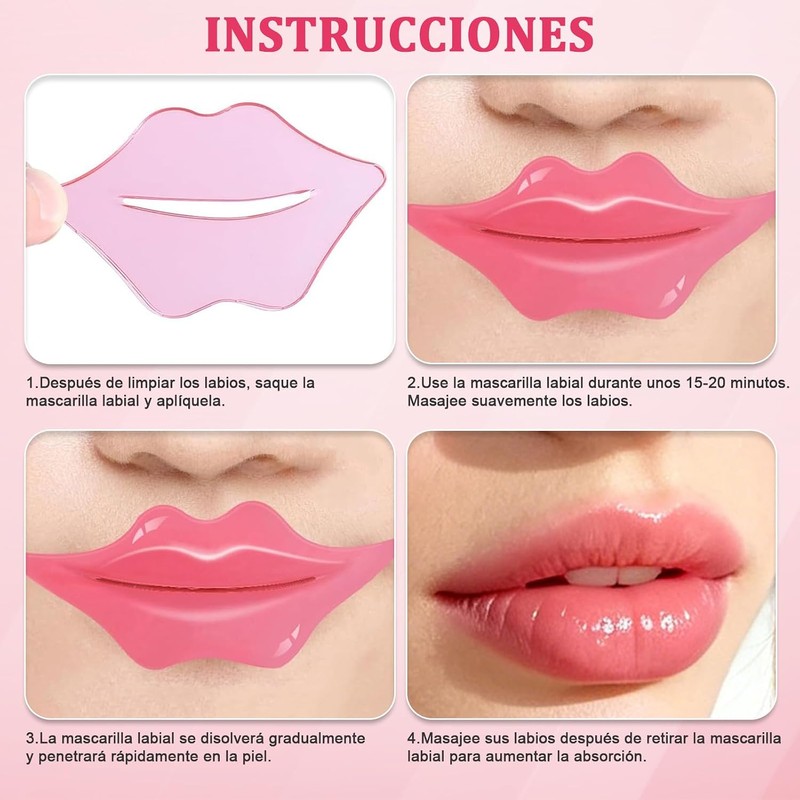 30PCS Mascarilla Labial de Colágeno, Mascarilla Labial Hidratante