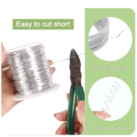 GINOYA Aluminum Wire, 20 Gauge 328 Feet Bendable Metal Wire with Spool for Craft Jewelry Making (Sliver)