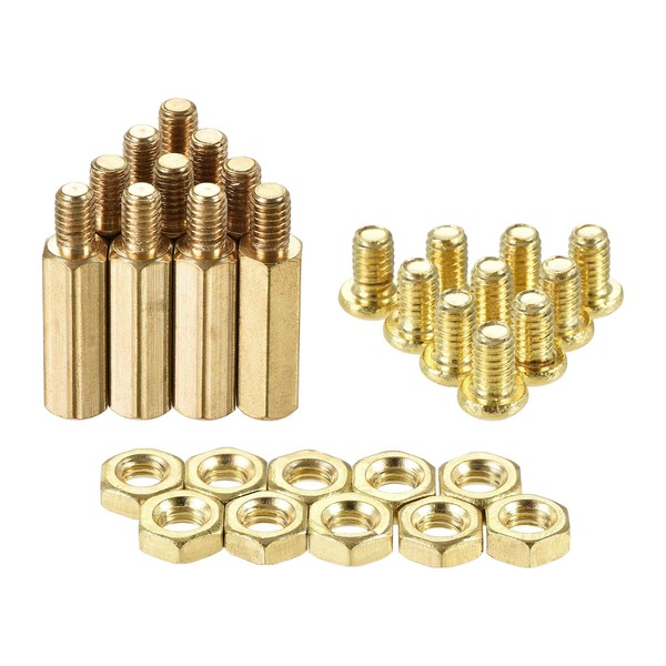 uxcell M4 Hex Brass Standoff Spacer 18mm + 6mm Male