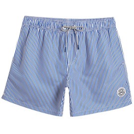 maamgic Mens Swim Trunks 5" with Mesh Lining Quick Dry Bathing Suits for Men Swim Shorts Swimwear XX-Large Blue Stripe