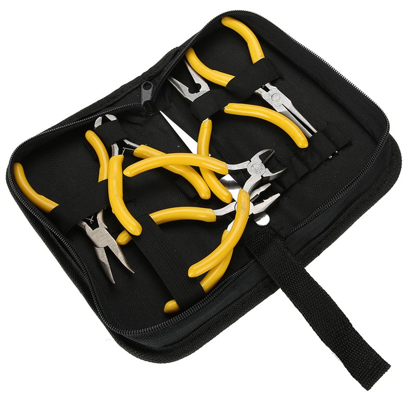 6pcs Professional Jewelry Pliers Tools Kit Long Bent Nose Pliers