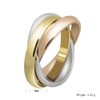 HIJONES Jewellery Womens Forever Love Series Stylish Tricyclic Tricolor Ring