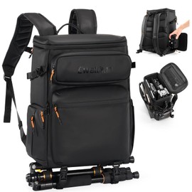 Cwatcun Camera Backpack, Waterproof Travel Hiking Multifunction Camera Bag with Tripod Holder & Drone, Professional DSLR/SLR/Mirrorless Photography Backpack Compatible with Canon/Nikon/Sony/DJI