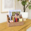 DINGTAI Rattan Desk Organizer, Tabletop Mail Holder, 5 Slot Mail