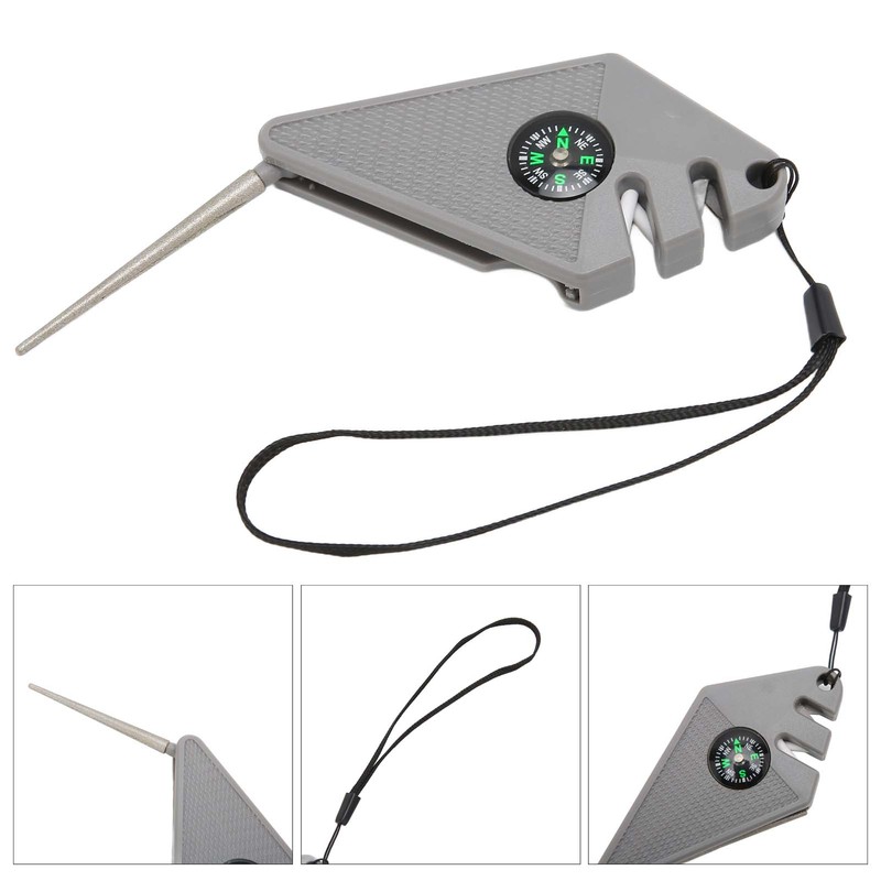 2PCS 6 in 1 Outdoor Knife Sharpener with Compass Survival