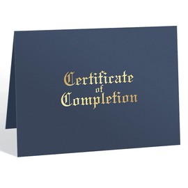 The Gallery Collection, 10 Count, Certificate of Completion Certificate Holders, Gold Foil Stamped (12 x 9.5) - Blue