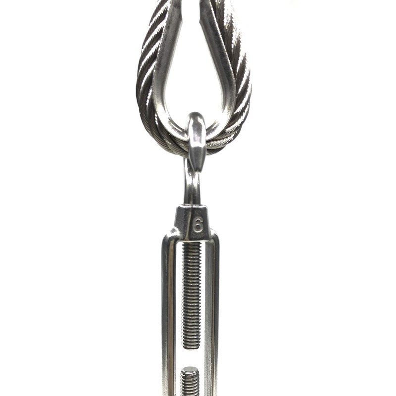 HEVERP 6Pcs M6 Stainless Steel Hook & Hook Turnbuckle, Shade