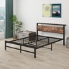 ARFARLY Queen Bed Frame with Wood Storage Headboard,Platform Bed Frame