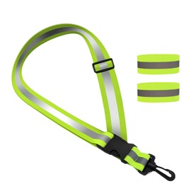 Reflective Running Gear - High Visibility Safety Reflective Sash with Quick Release Buckle for Outdoor Running Cycling Hiking Walking(Green)