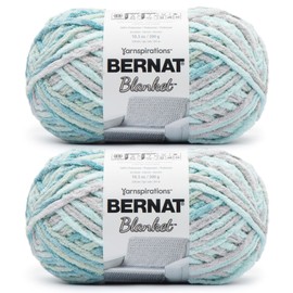 Bernat Blanket BB South Seas Yarn - 2 Pack of 10.5oz/300g - Polyester - #6 Super Bulky - 220 Yards - Knitting & Crochet