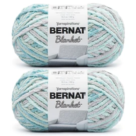Bernat Blanket BB South Seas Yarn - 2 Pack of 10.5oz/300g - Polyester - #6 Super Bulky - 220 Yards - Knitting & Crochet